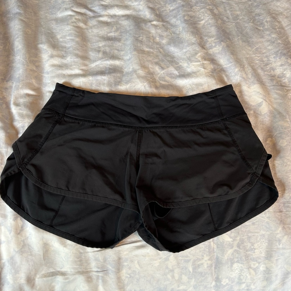 Lululemon black speed shorts size 6